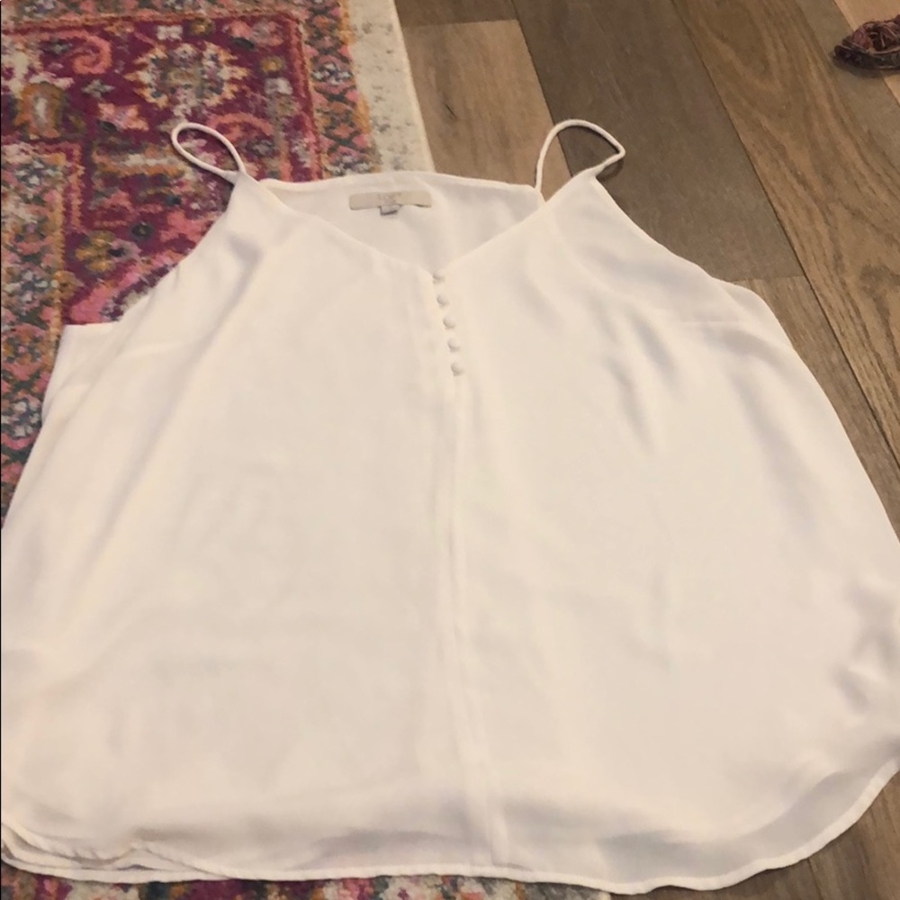 Loft White Button Down Cami